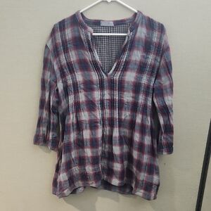 CP Shades Plaid Tunic Size Small
